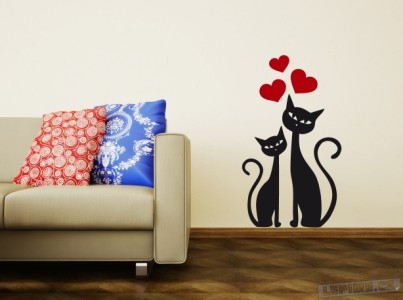 Samolepky na zeď s motivy koček, kocourů a koťat