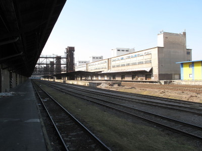 Nákladové nádraží Žižkov těsně před uzavřením v roce 2002, zdroj: wikipedia.org